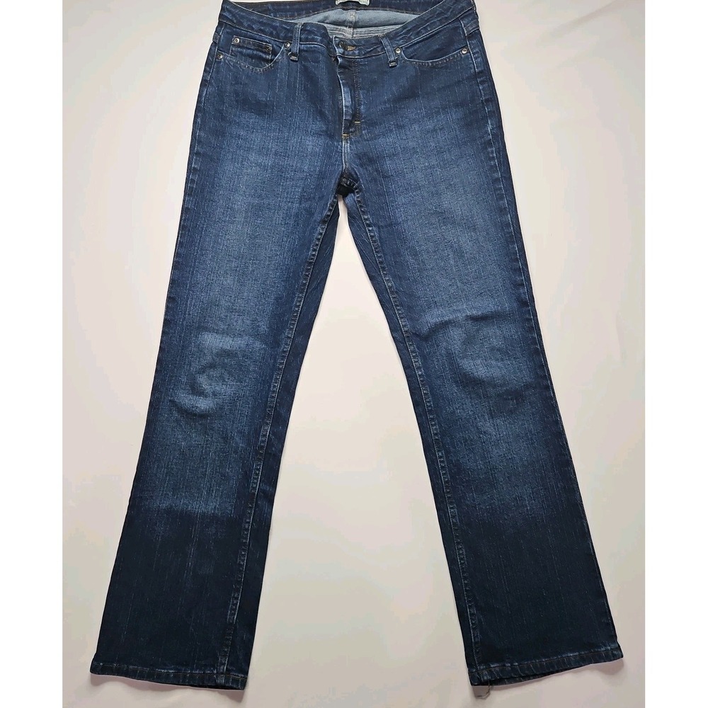 Lee Riders Jeans Straight Leg Mid Rise Dark Wash Denim Stretch Womens Size 12